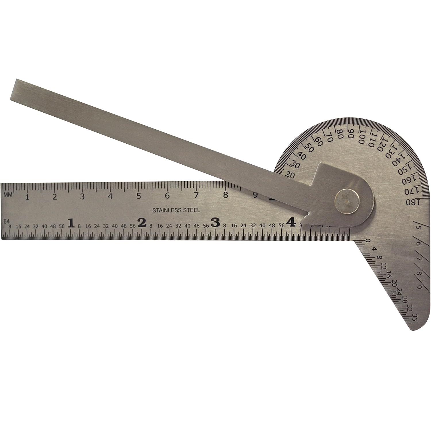 Faithfull FAIGAUGEMULT Multi Purpose Angle Protractor 100mm Folding Rule